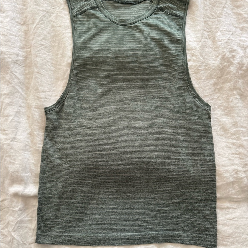 Green Striped Sleeveless Top